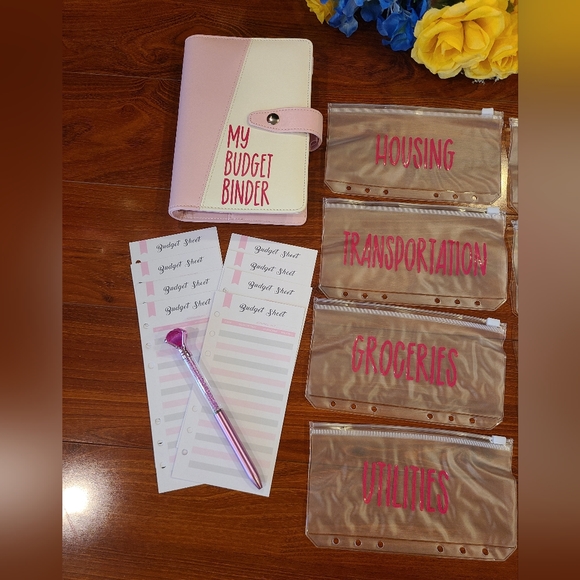 Pink/White Budget Binder Gift Set - Picture 9 of 9